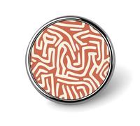 Broche vintage de líneas de laberinto rojo con botones para mujer, vestido, blusa, escote bajo, decoración de tela