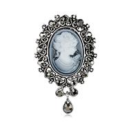 Broche vintage de reina para mujer, regalo de cumpleaños para damas, caméo, broches para mujer, broches de solapa para vestido, colgante de diamantes de imitación, joyería para boda, aniversario, San