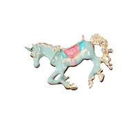Broche vintage de unicornios con materiales de aleación esmaltados detallados para amantes de la moda, Einheitsgröße, como se describe