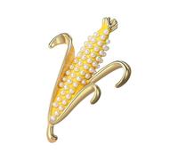 Broche vintage inspirado en el maíz adornado con diamantes de imitación brillantes que añaden elegancia a cualquier atuendo