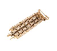 Broche vintage único que combina cuentas de piedra de ojo de tigre, cadenas en capas y elegante accesorio de noche con flecos, cadena multicapa, One Size, como se describe