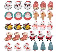 Broches 30 piezas Insignia TAIZER - Pines Solapa - lindo Juego Agujas de Dibujos Animados con Ciervos - Broches para árbol Navidad - Joyería Regalo y Adornos Navideños (Estilo 1)