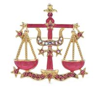 Broches a gran escala para mujeres y hombres, broche de constelación Libra, Metal Acrílico, Circonia cúbica
