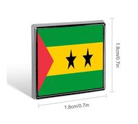 Broches Alfileres Con La Bandera De República De Santo Tomé Príncipe Elegantes Botones Con Forma De Cuadrados Circulares Corazón Insignias Joyas Patrióticas Vintage Ropa Bufandas Accesorios Regalo