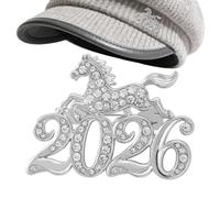 Broches Animales - Pin De Solapa De Diamante De Imitación Para El Año Del Caballo | Broches Animales Para El Año 2026,Para La Decoración Del Sombrero Suéter Chal Mochila Bolso Bufanda Vestido Y, Se