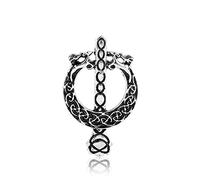 Broches, Broche Outlander, broche de alfiler for falda escocesa con nudo celta de cardo, broches de flores nacionales escoceses, joyería nórdica vikinga for hombres y mujeres(Silver)