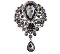 Broches, Broches grandes de cristal en forma de gota de agua for mujer, estilo colgante de moda Vintage, elegantes alfileres de boda, broche joyería de fiesta(1#)