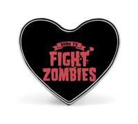 Broches con forma de corazón de Born to Fight Zombies, insignias decorativas con gráficos para sombreros, ropa y bolsos.