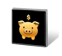 Broches con insignia de metal cuadrada de cerdito dorado, bonitos botones decorativos para mochilas y ropa.