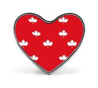 Broches con la bandera de arce de Canadá para mujeres y hombres, bonitos alfileres de solapa con forma de corazón para fiestas y bodas.