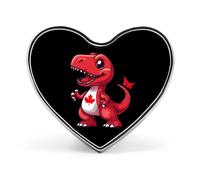 Broches con la bandera de Canadá de dinosaurio rojo para mujeres y hombres, bonitos broches de solapa con forma de corazón para fiestas y bodas.