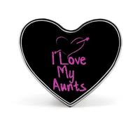 Broches con la frase "Amo a mis tías", insignias de corazón, alfileres de solapa para cuello, accesorios para abrigos y vestidos para mujeres y hombres
