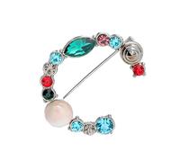Broches con nombre, broche con inicial de perla, broche de cristal A-Z, 26 letras del alfabeto, joyería para mujer, regalos. (C)