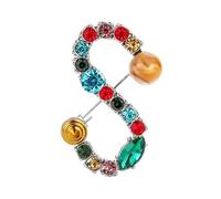 Broches con nombre, broche con inicial de perla, broche de cristal A-Z, 26 letras del alfabeto, joyería para mujer, regalos. (S)