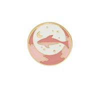 Broches de aleación chapados en oro y plata con diseño de ballena y estrella astronauta, ligeros, de 2,5 cm, para él, ella, romance, con temática espacial, talla única, como se describe