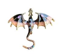 Broches de animales para mujeres - broches de animales ornamentales, alfileres de vida silvestre de moda | Pon de bolsas de broche de esmalte de dragón animal, pasaje de de alas de dragón de