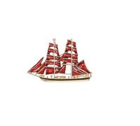 Broches de barco de vela para mujer, unisex, con diseño de barco de perlas, para transporte marítimo, oficina, fiesta, amigos, accesorios, Metal Acrílico, Circonia cúbica
