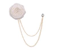 Broches de boda para novio, arte de tela, broche de flor de hecho a mano, Pin de solapa, cadena de borla, accesorios para traje de hombre, alfileres para traje, alfiler de solapa de de