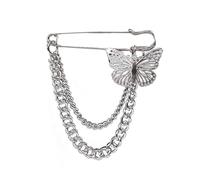 Broches de cadena de mariposa/estrella para mujer, broche de clip para apretar la cintura, suéter, cárdigan, hebilla, joyería, regalo, broche único, talla única, como se describe