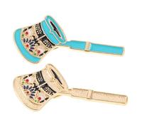 Broches de Cafetera Esmaltados 2 Piezas en Aleación para Ropa