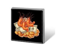 Broches de camarón con forma de moneda criptográfica, alfileres de solapa con insignia cuadrada para mujeres y hombres, regalos