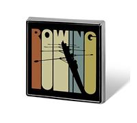 Broches de estilo vintage con silueta de remo, insignias cuadradas de moda, clips para solapa, ideales para decorar abrigos, vestidos y chaquetas.