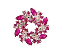 Broches de flores elegantes de cristal for mujer, alfileres con diamantes de imitación, joyería dulce, broche de tela for fiesta de boda para vestidos, bufandas(Color5)