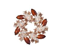 Broches de flores elegantes de cristal for mujer, alfileres con diamantes de imitación, joyería dulce, broche de tela for fiesta de boda para vestidos, bufandas(Color7)