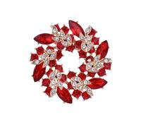 Broches de flores elegantes de cristal for mujer, alfileres con diamantes de imitación, joyería dulce, broche de tela for fiesta de boda para vestidos, bufandas(Color4)