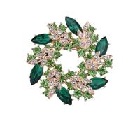 Broches de flores elegantes de cristal for mujer, alfileres con diamantes de imitación, joyería dulce, broche de tela for fiesta de boda para vestidos, bufandas(Color2)