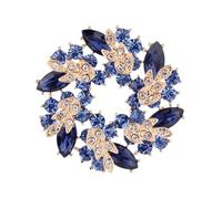 Broches de flores elegantes de cristal for mujer, alfileres con diamantes de imitación, joyería dulce, broche de tela for fiesta de boda para vestidos, bufandas(Color9)