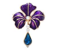Broches de flores para mujer, diseño de gotas de agua, flores, plantas, oficina, fiesta, broches, Metal Acrílico, Circonia cúbica
