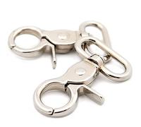Broches de gatillo, 6 cierres de gancho ovalados giratorios para correas, bolsos, cinturones, artesanía en cuero (plata, 1 pulgada)