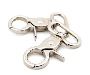 Broches de gatillo, 6 cierres de gancho ovalados giratorios para correas, bolsos, cinturones, artesanía en cuero (plata, 1 pulgada)