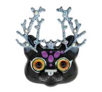 Broches de gato para mujer, diseño de cuernos y sombrero, adorno bueno, Piedra Vidrio Piedra Esmaltado cristal, No es una piedra preciosa