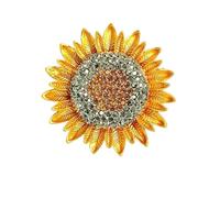 Broches de girasol de diamantes de imitación vintage de lujo for mujeres y hombres, broches de flores y plantas a la moda, alfileres de solapa, joyas for fiestas y oficinas, regalos