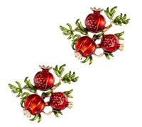 Broches de granada Juego de 2 piezas, elegante broche retro para mujer, vestido de fiesta, joyas para mujeres y niñas
