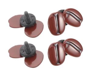 Broches de Granos de Café 4 Piezas de Aleación Estilo Japonés | Accesorio Versátil Acabado Pulido, Forma de Grano de Café, para Ropa y Sombreros, Uso Diario