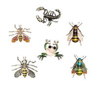 Broches de Insectos Vintage for Mujer, alfileres de Abeja, Ramillete Creativo, Accesorios de Ropa, decoración de joyería, 6 uds.