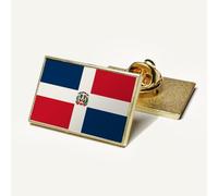 Broches De La Bandera De La República Dominicana Para Mujeres Y Hombres - Broche De La Insignia De Epoxi De Cristal Cuboide Insignias De La Bandera Del Mundo Joyería Nacional Novedosa Para
