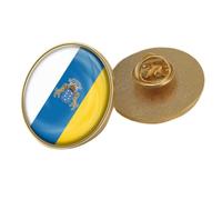 Broches De La Bandera De Las Islas Canarias De Moda Para Mujeres Y Hombres Broche Con Insignia De Epoxi De Cristal Insignias De La Bandera Del Mundo Broche De Joyería Novedosa Del País Para