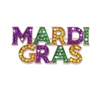 Broches de Mardi Gras para mujeres y niñas, diseño de flor de lis, broche con brillantina, para martes de carnaval, desfile de vacaciones, joyería, Mediano, Metal, No es una piedra preciosa