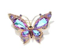 Broches de mariposa de cristal brillante para mujer, Pin de insecto grande, accesorios de boda