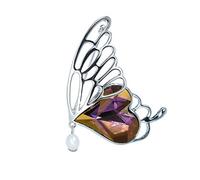Broches de mariposa para mujer con cristales de Swarovski, joyería de moda para ramo de boda
