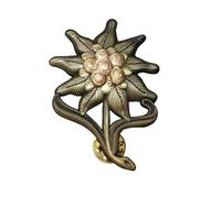 Broches de metal con insignia de Edelwise de 2 W II del ejército alemán, pin de solapa de montaña alemana para sombreros, camisas, mochilas, decoración, accesorios de ropa, One Size, como se describe