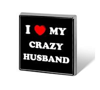 Broches de metal de 1,8 cm con la frase "Amo a mi marido loco", para decorar ropa, corbatas, mochilas y accesorios.
