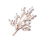 Broches de moda con forma árbol belleza for mujer, aleación zinc, oro rosa, cristal, exquisita flor, alfiler for ropa, for bodas y fiestas(Clear,G green)