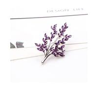 Broches de moda con forma árbol belleza for mujer, aleación zinc, oro rosa, cristal, exquisita flor, alfiler for ropa, for bodas y fiestas(Black,S purple)
