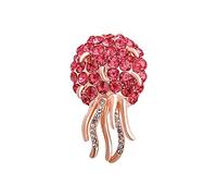 Broches de solapa, broches y alfileres con diamantes de imitación, medusas, animales marinos encantadores para mujer, alfileres casuales para fiestas, regalo de joyería