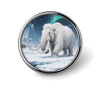Broches de solapa de mamut lanudo en la tundra, broches redondos de moda, lindos botones de aleación para sombreros, camisas, ropa y bolsos.